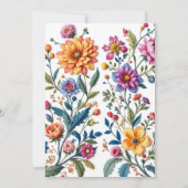 メキシコ花柄の刺繍ブライダルシャワー 招待状 (裏面)