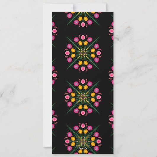 メキシコ花模様蝶ハンドドーン結婚のメニュー シーズンカード (裏面)