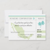 メキシコ行きの搭乗券の返信お願いします。 出欠カード (正面)