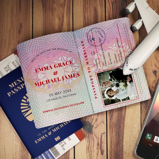 メキシコ行き先パスポート結婚式の日付を保存 招待状