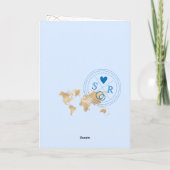 メキシコ行先結婚式パスポートマップブルー 招待状 (裏面)