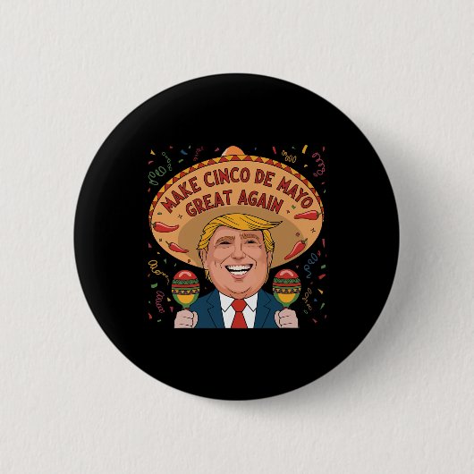 メキシコ製Cinco De Mayo再素晴らし度トおもしろいランプ 缶バッジ (正面)