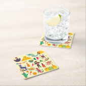 メキシコ記号 スクエアペーパーコースター (インサイチュ)