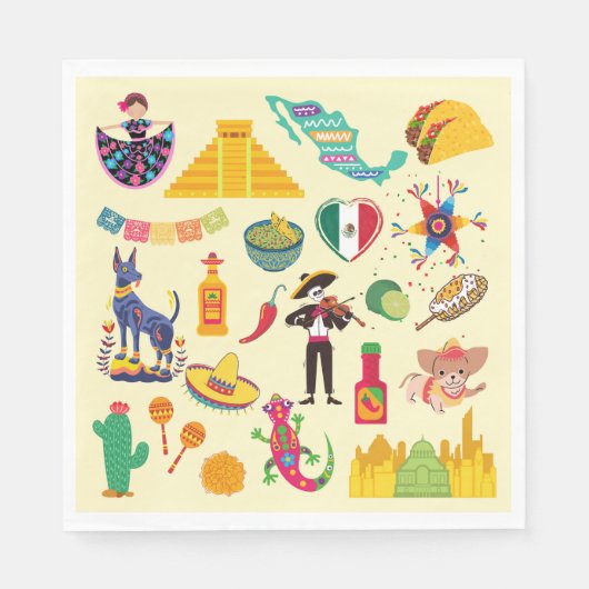 メキシコ記号 スタンダードランチョンナプキン (正面)