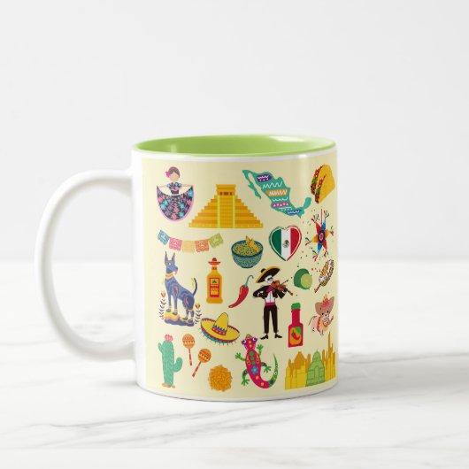 メキシコ記号 ツートーンマグカップ (左)