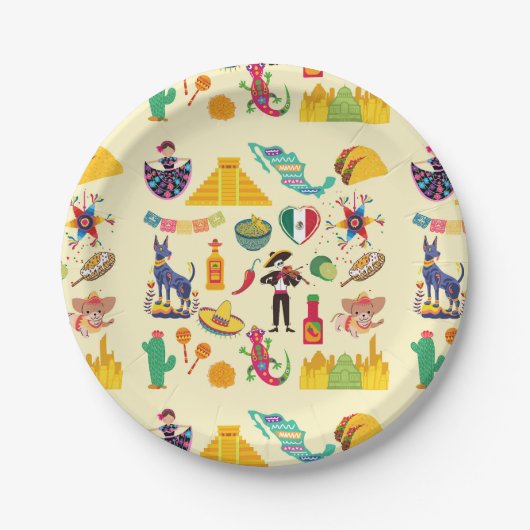 メキシコ記号 ペーパープレート (正面)