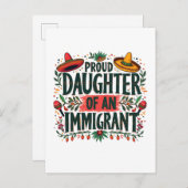 メキシコ誇りを持った移民の娘 インビテーションポストカード (正面/裏面)