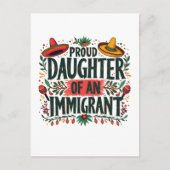 メキシコ誇りを持った移民の娘 インビテーションポストカード (正面)