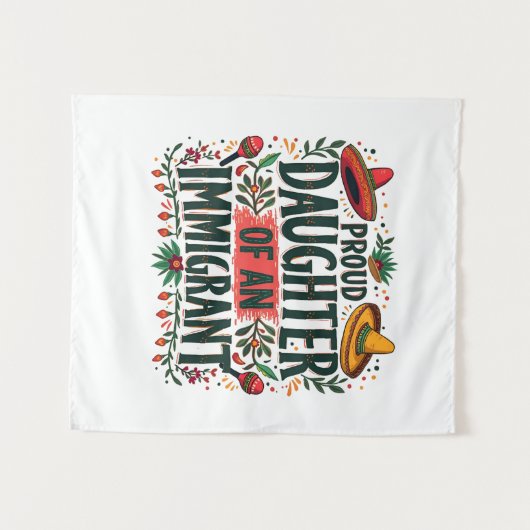 メキシコ誇りを持った移民の娘 タペストリー (正面(横))