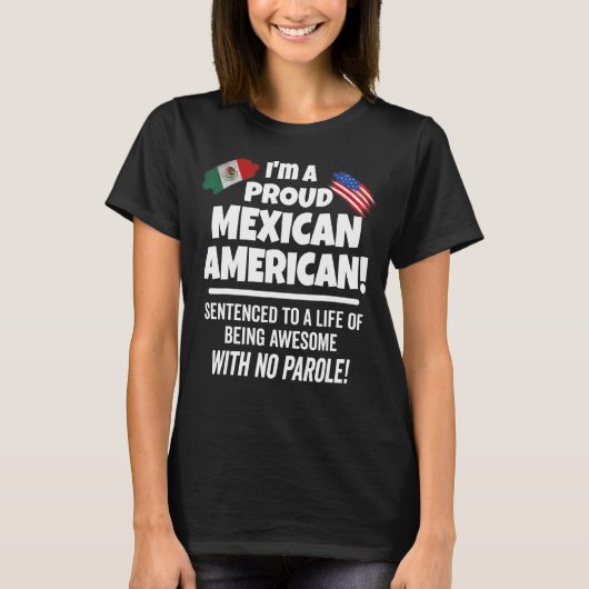 メキシコ誇りを持ったUsa国旗で愛国心のあるメキシコのAm Tシャツ (正面)