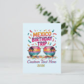 メキシコ誕生日旅行 誕生日仲間 バケーション ポストカード (スタンド正面)
