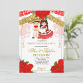メキシコ赤と金ゴールドバラツインLos Tres Anos 招待状 (スタンド正面)