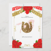 メキシコ赤と金ゴールドバラツインLos Tres Anos 招待状 (裏面)