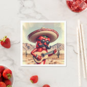 メキシコ赤唐辛子ギタープレーヤー スタンダードカクテルナプキン (インサイチュ)