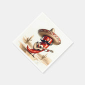 メキシコ赤唐辛子ギタープレーヤー スタンダードカクテルナプキン (角)