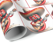 メキシコ赤唐辛子ギタープレーヤー ラッピングペーパー (ロールコーナー)