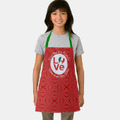 メキシコ赤恋パーソナライズされた国旗 エプロン (インサイチュ)