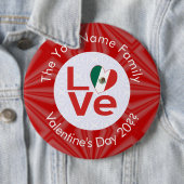 メキシコ赤恋パーソナライズされた国旗 缶バッジ (インサイチュ)