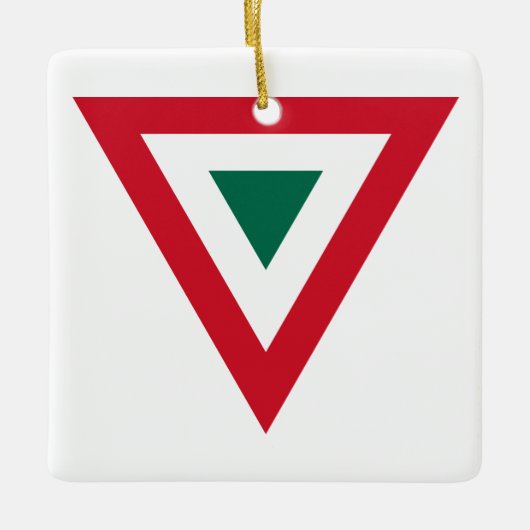 メキシコ軍旗の丸みを帯びた国旗記号軍隊a セラミックオーナメント (正面)