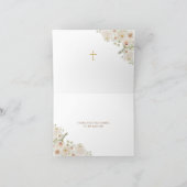 メキシコ金ゴールドフィエスタボーイバプテスマ《キリスト教》洗礼式や命名式折り サンキューカード (内部)