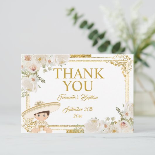 メキシコ金ゴールドフィエスタボーイバプテスマ サンキューカード (スタンド正面)