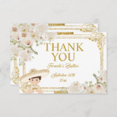 メキシコ金ゴールドフィエスタボーイバプテスマ サンキューカード (正面/裏面)