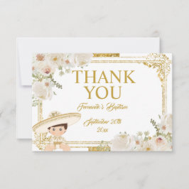 メキシコ金ゴールドフィエスタボーイバプテスマ サンキューカード