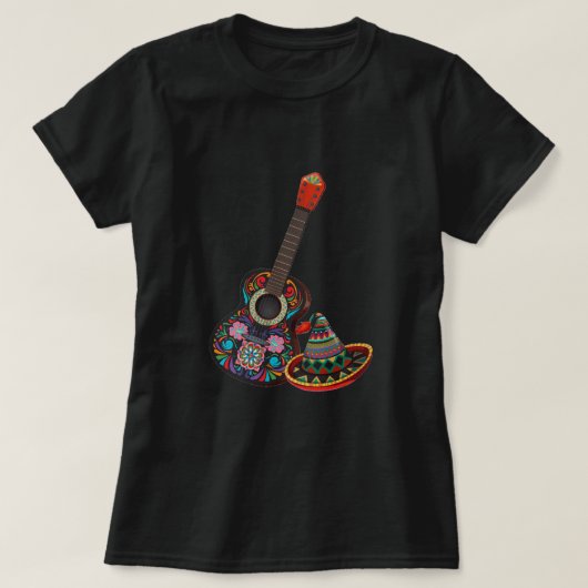 メキシコ音楽の女性用Tシャツ Tシャツ (デザイン正面)