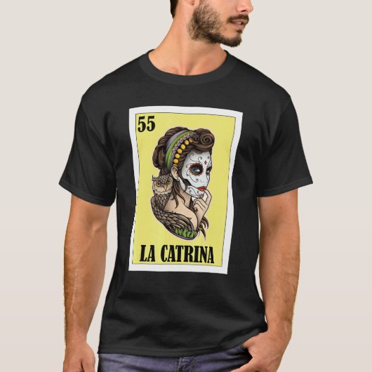 メキシコ風おもしろデザイン ラ・カトリーナ Tシャツ (正面)