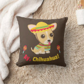 メキシコ風インテリア 装飾スロー枕「アーヨチワワ！」 クッション (ブランケット)