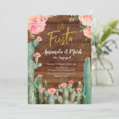 メキシコ風カントリーカクタスフィエスタエンゲージメントパーティー 招待状 (スタンド正面)
