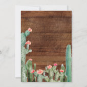 メキシコ風カントリーカクタスフィエスタエンゲージメントパーティー 招待状 (裏面)