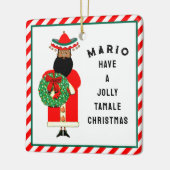 メキシコ風クリスマスギフト（名入れ可能） セラミックオーナメント (左)