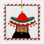 メキシコ風クリスマスギフト（名入れ可能） セラミックオーナメント (裏面)