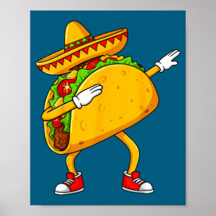メキシコ風ダッブリングタコの面白い Cinco de Mayo ポスター