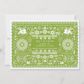 メキシコ風ピカドライムアボカドグリーンウェディング結婚式 招待状 (裏面)