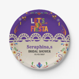 メキシコ風フラワーブライダルシャワー Let's Fiesta ペーパープレート