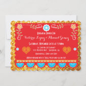 メキシコ風リハーサルディナー ペーパーピカド ゴールドグリッター 招待状 (裏面)