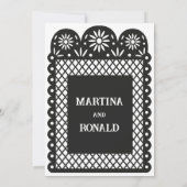 メキシコ風黒い紙のピカドウェディング招待状 案内状 (裏面)