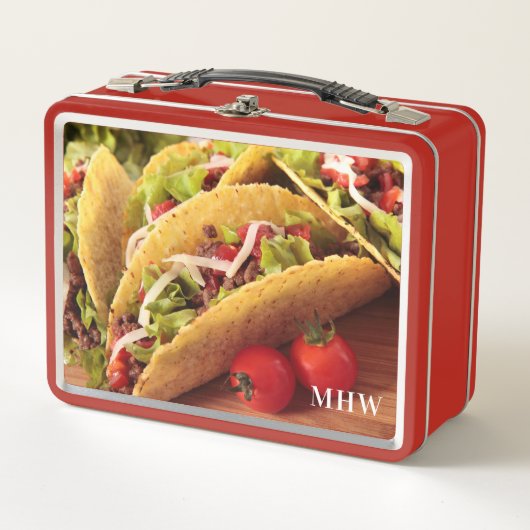メキシコ食カスタム品モノグラム弁当箱 メタルランチボックス (正面)