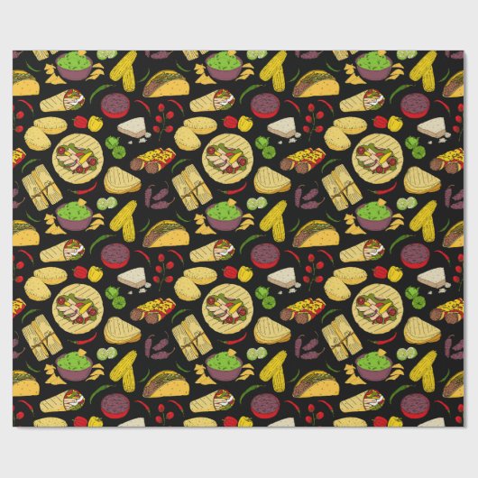 メキシコ食パターン(の模様が)ある品 ラッピングペーパー (フラット)