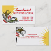 メキシコ食糧南西トウモロコシのコショウのシェフのケータリング 名刺 (正面/裏面)