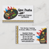メキシコ食糧料理の燃えるような小鍋のケータリング 名刺 (正面/裏面)