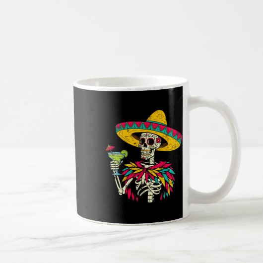 メキシコ骨格ソンブレロCinco De Mayo Mexican Fi コーヒーマグカップ (右)