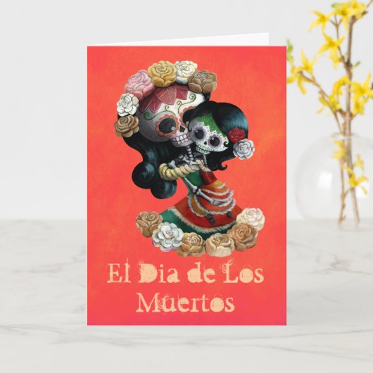 メキシコ骨組母親らしい愛 カード (黄色い花)