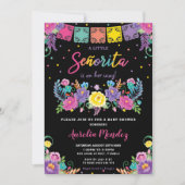 メキシコ鮮やかのフローラセニョリタ・ベビーシャワーガール  招待状 (正面)