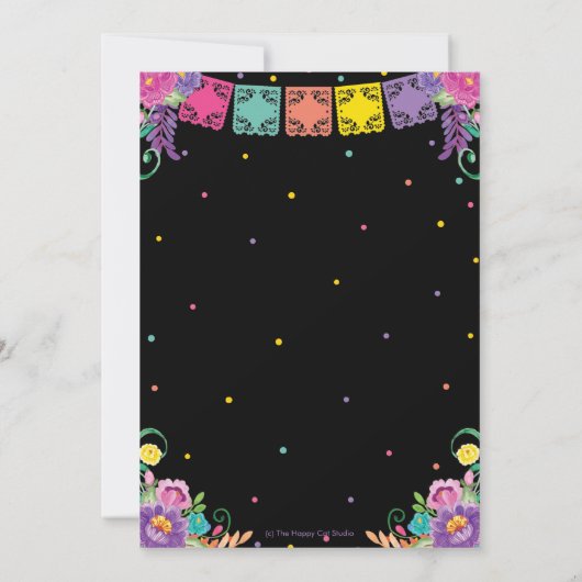 メキシコ鮮やかのフローラセニョリタ・ベビーシャワーガール  招待状 (裏面)