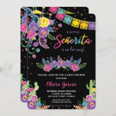 メキシコ鮮やかのフローラセニョリタ・ベビーシャワーガール 招待状 (正面/裏面)