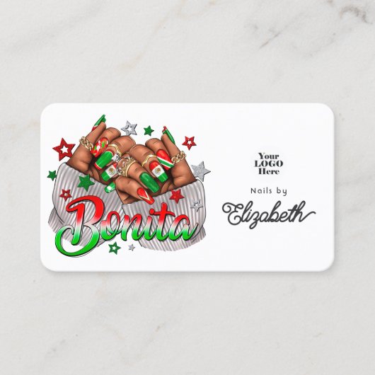 メキシコ鮮やかンボニータネイルサロンブランディングデザイン 名刺 (正面)