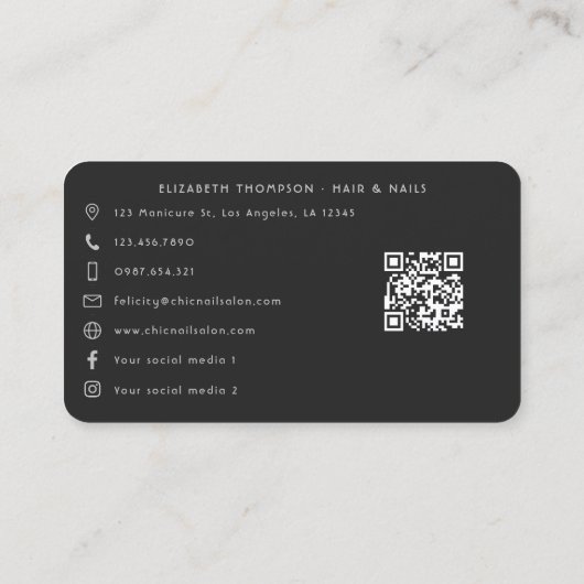 メキシコ鮮やかンボニータネイルサロンブランディングデザイン 名刺 (裏面)